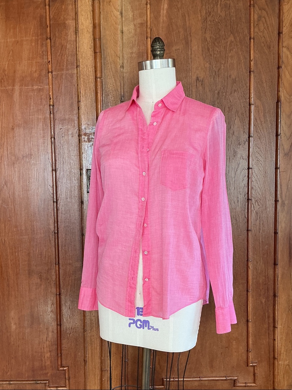 J. Crew The Boy Shirt Bright Pink Cotton Batiste Button-Down Shirt